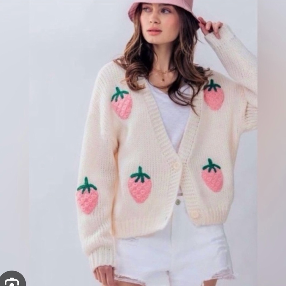 Luna Ivy Strawberry Cardigan